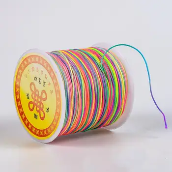100 Meter Rainbow Nylon Snor Tråd Kinesisk Knude Macrame Cord DIY Armbånd Håndlavet Flettet Snor Jewlery Gøre Leverancer line