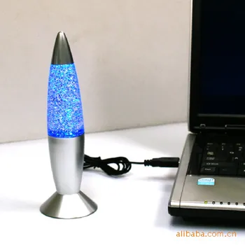 1pc 3D-Raket Multi Farve Skiftende Lava Lampe RGB LED Glitter Party Humør Nat Lys Julegave Sengen Nat lampe