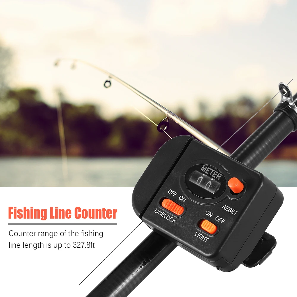 99.9 M fiskeline Counter Professionelle Digitale Display fiskesnøre Finder Clip-on fiskesnøre Dybde Skærm