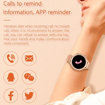 2020 Nye M3 Stilfulde kvinder smart ur Runde Skærm smartwatch til Pige pulsmåler kompatibel med Android-og IOS-Telefon