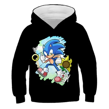 2020 Sonic the Hedgehog Nye Efterår og Vinter Drenge Piger Tøj tegnefilm Hætte Sweatshirt Børn er Børn Afslappet Sportstøj Tøj