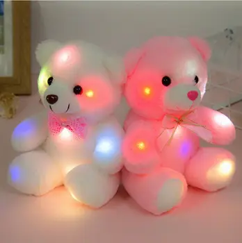 20cm Kreative Bløde Lyset Op legetøj Bamse tøjdyr Plush Legetøj Farverige bamse kreative Valentine Julegaver