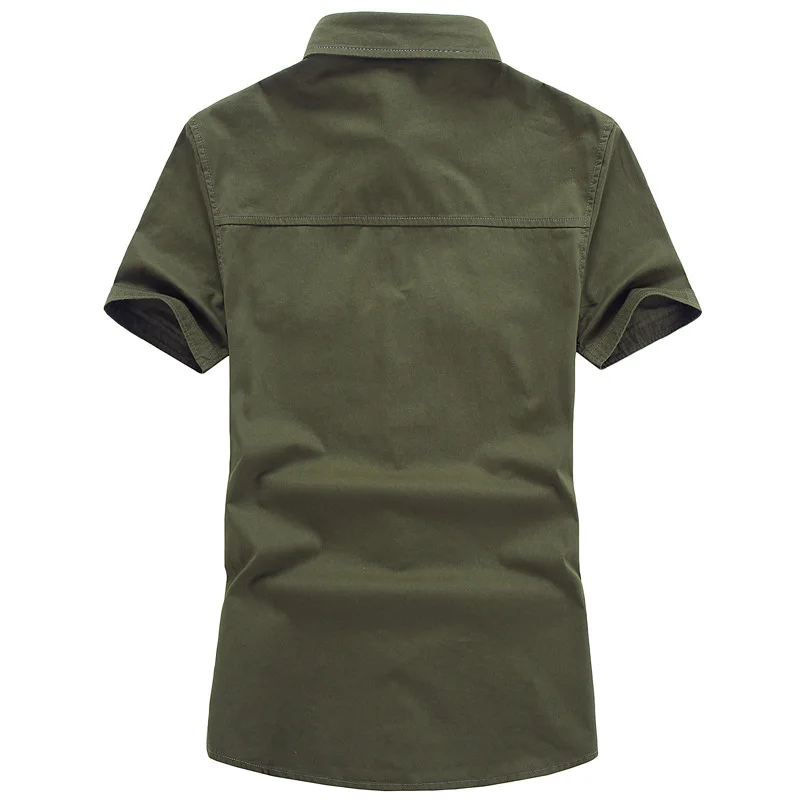 Militær-Shirt Army Style Herre Skjorter Taktiske Korte Ærmer Krave Amerikanske Militær Uniform Tøj Grønne Trøjer Mandlige