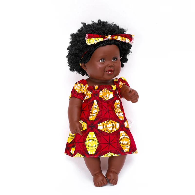 22 Tommer Genfødt Hårdt Silikone Vinyl Afrikanske Sort Baby Dukker 55CM Nyfødte Kernefrugter Boneca Baby Legetøj Pige Dreng Todder