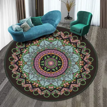 3D Runde Illusion Tæppe Mandala Tæpper Tæppe Soveværelse Sengen Computer Stol Antislip gulvmåtte Romantiske Område Tæpper i Hjemmet Indretning