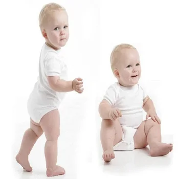 3PCS/MASSE Sommeren Nyfødte Unisex Bomuld Plain Hvid kortærmet Body Baby Dreng Pige Sommer Tøj