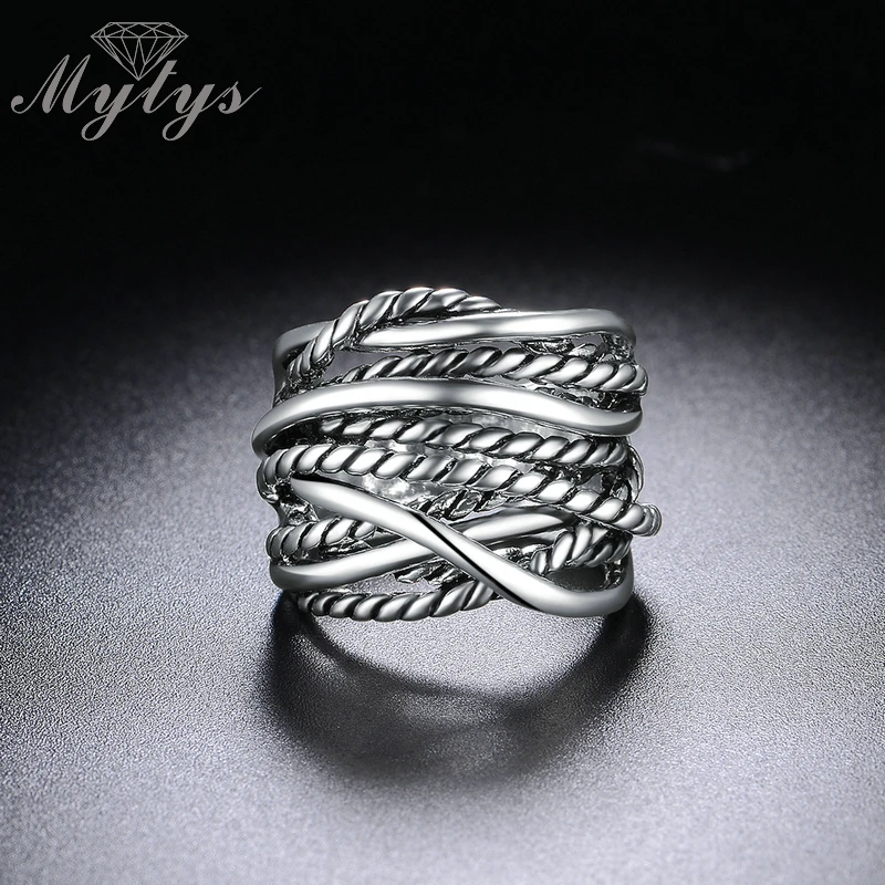 Mytys Retro Unisex Hvid Guld Farve Vintage Metal Ringe Uregelmæssige Kæde Mode Smykker Nye Ankomst Chunky Ringe R1211