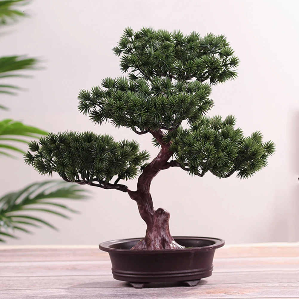 Festival potteplante simulering dekorative bonsai hjem kontor fyrretræ gave diy ornament naturtro kunstige køb online ~ shop < www.frihedenspizza.dk
