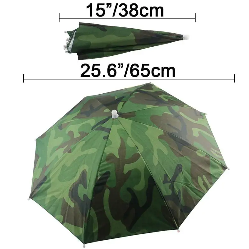 2STK Paraply Hat Hat til Udendørs Fiskeri Havearbejde Strand (Camouflage)