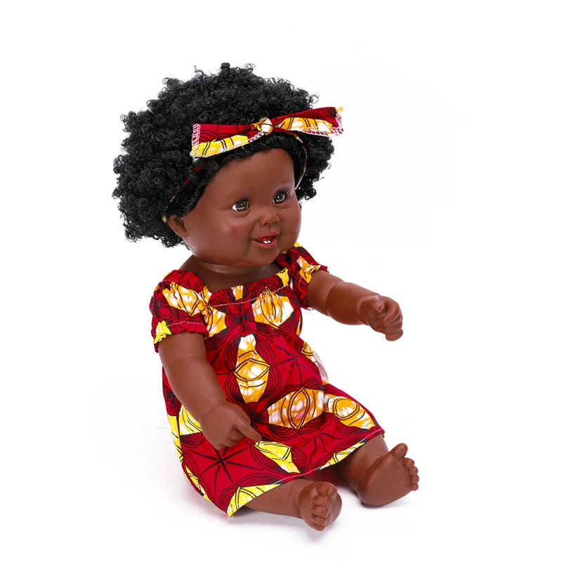 22 Tommer Genfødt Hårdt Silikone Vinyl Afrikanske Sort Baby Dukker 55CM Nyfødte Kernefrugter Boneca Baby Legetøj Pige Dreng Todder