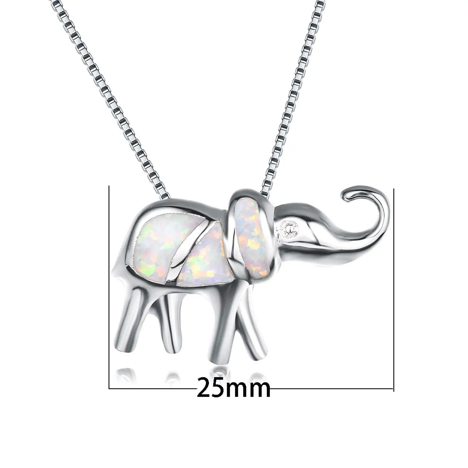 Engros 925 sterling-sølv ild opal elefant charme halskæder køb ~ Fine Smykker < www.frihedenspizza.dk