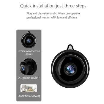 720P Mini Wireless WIFI IP-Kamera Smart Home Security Infrarød Night Vision Kamera Overvågning SD-Cloud Storage CCTV Skærm
