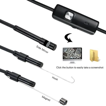 8mm Linse Android-inspektionskamera 5M Semi Stive Hårde Kabel-Led Lys Endoskop Inspicere Kamera Til PC Android-Telefon Endoskop