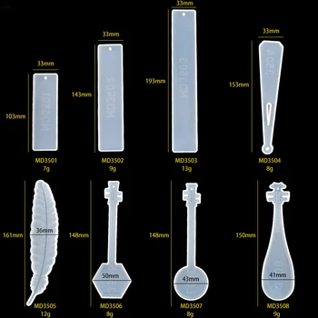 8stk Hersker Bogmærke Harpiks Forme Kit Nøglering Silikone Forme UV-Resin DIY Smykker at Gøre Håndværk