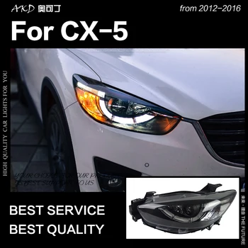 AKD Bil Styling Hoved Lampe til Mazda CX-5 Forlygter 2012-2016 CX5 LED-Forlygter Angel-Eye LED KØRELYS Hid Bi-Xenon Auto Tilbehør