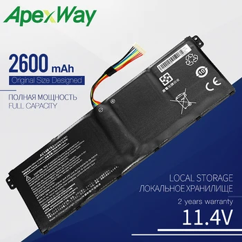 Apexway 11.4 V AC14B18J AC14B13J Ny Laptop Batteri til Acer Aspire E3-111 E3-112 ES1-512 ES1-531 MS2394 B115 B116-MP N15Q3 N15W4