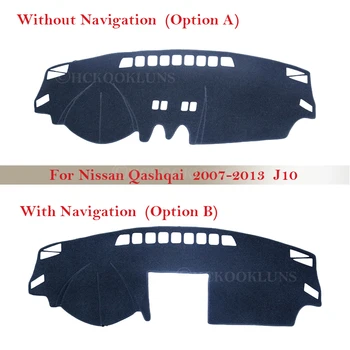 Dashboard Dækker Beskyttende Pad for Nissan Qashqai J10 2007~2013 Tilbehør til Bilen Dash Board Parasol Tæppe Anti-UV-2010 2012