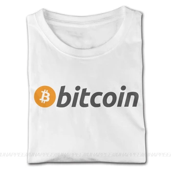 Dejlig Bitcoin Logo T-Shirt Herre Custom Print Korte Ærmer 100 Bomuld Hvid O-neck T-Shirt