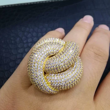 GODKI Luksus Tricolor Cubic Ziron Engagement Dubai Nigerianske Brude Erklæring Finger Ringe Til Kvinder Bryllup Trendy Smykker 2018