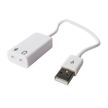 Gratis Forsendelse 1stk/masse Eksterne USB-Virtuel 7.1-Kanal Lyd 3D Sound Card-Adapter Med Kabel-line 3,5 mm engros