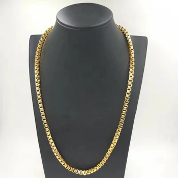 Guld halskæde herre rustfrit stål lang halskæde om halsen gaver til mænd Tilbehør Hip hop stål halskæde smykker til hals