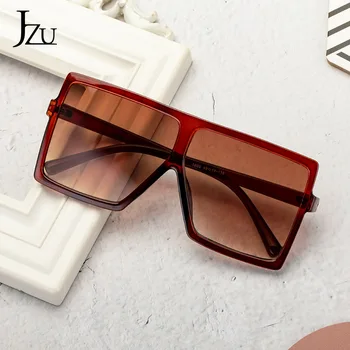JZU Stor Ramme Gradient Nuancer Overdimensionerede Solbriller Pladsen Brand Designer Vintage Kvinder Mode solbriller Oculos De Sol UV400