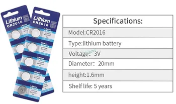 Kpay 100pcs CR2016 Knap Batterier CR2016 BR2016 DL2016 Celle Lithium Coin Batteri 3 V CR 2016 For Elektronisk Ur