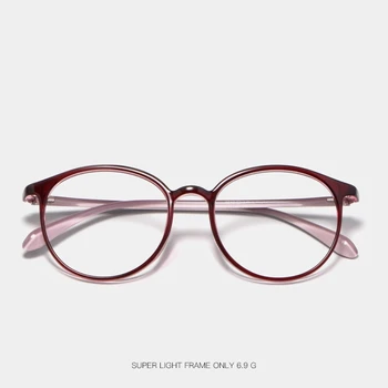Kvinder TR90 Ultralet Runde Retro Full Frame Briller Optisk Nærsynethed Briller Gennemsigtig Ramme Recept Briller Ramme 8019