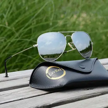 Luksus Mærke glas linse Pilot solbriller kvinder Mænd 2019 ferierejser sol briller 58mm 3025 glitter uv400 sort