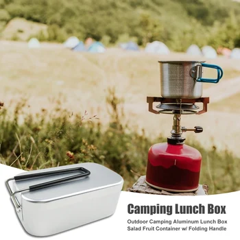 Mini Folde Komfur Frokost Boks Dampende Rack Combo Sæt Camping Lunch Box til Udendørs Madlavning, Service til Picnic Vandring Lystfiskeri