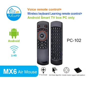 MX6 Air Mouse Mini-2.4 GHz Trådløs mini Tastatur Air Mouse Håndholdte Fjernbetjening, Mini-PC-TV-Boksen