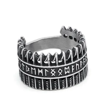 Nordisk Viking 316L rustfrit stål amulet rune ring Med gavepose