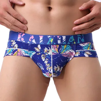 Nye Sexede Trusser Digital Print Is Silke Mesh Hul Mænds Undertøj Gay-Trusser Kort Undertøj til Mænd U Konveks Underbukser Bikini