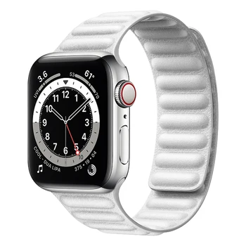 Nyeste lægger læder ur band for apple-ur serie 6 magisk 40mm 44mm iwatch 1 2 3 4 watchbands 38mm 42mm rem