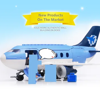 Passager-Fly, Store Partikler Byen DIY byggesten Sæt Brinquedos Duplo Fly Mursten Pædagogisk Legetøj for Børn