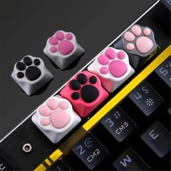 Personlighed Tilpasset ABS Silikone Kitty Paw Håndværker Kat - Poter Pad Tastatur tasterne for Cherry MX Switches