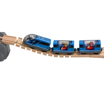 RC Elektriske Tog Sporet Jernbane Legetøj Sæt Kid Trykstøbt Slot Toy Bil, der er Forbundet med Træ-Jernbanespor til Stede Legetøj for Børn