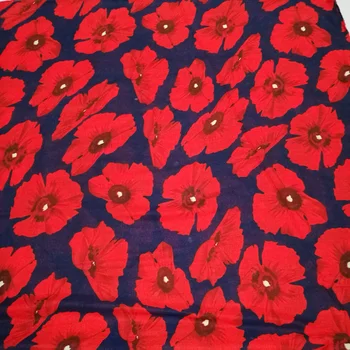 Rød Blomst Tørklæde Luksus Kvinder Twill Viscose Wrap Sjal Tørklæder Nye Mode Damer Store Blomster Loop Infinity Scarf
