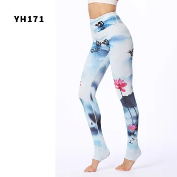 Stræk print yoga bukser til kvinder af høj talje trænings-og leggings til kvinder sport leggings med lommer til at køre bære slanke bukser