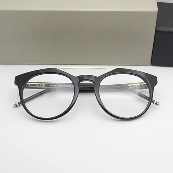 Thom Mærke Retro Acetat Briller Mænd Kvinder Optiske Briller Ramme Mænds og Kvinders Runde Briller oculos de grau