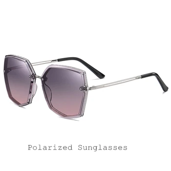 Top Kvalitet Polariserede Solbriller Kvinder 2021 Tendens Vintage Overdimensionerede Kørsel Solbriller Til Kvinder Nuancer Udendørs Rejse Briller