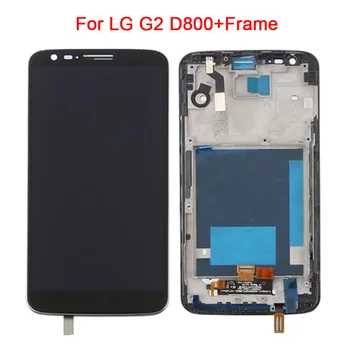 Udskiftning af LCD til LG G2 D800 Skærm Touch screen Digitizer Assembly for LG G2 D802 Vise D800 D801 D805 D803 Med Ramme