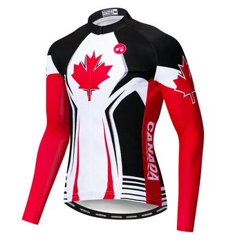 Weimostar Canada Herre langærmet Trøje med lynlås Ropa Ciclismo Åndbar Cykel Tøj Efteråret Cykel Shirts