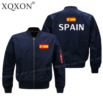 XQXON-hot Salg Spanien Flag Design Nye Militære Stil Pilot Bomber Jacket Mode Kausale Mænd Jakker, Frakker J196